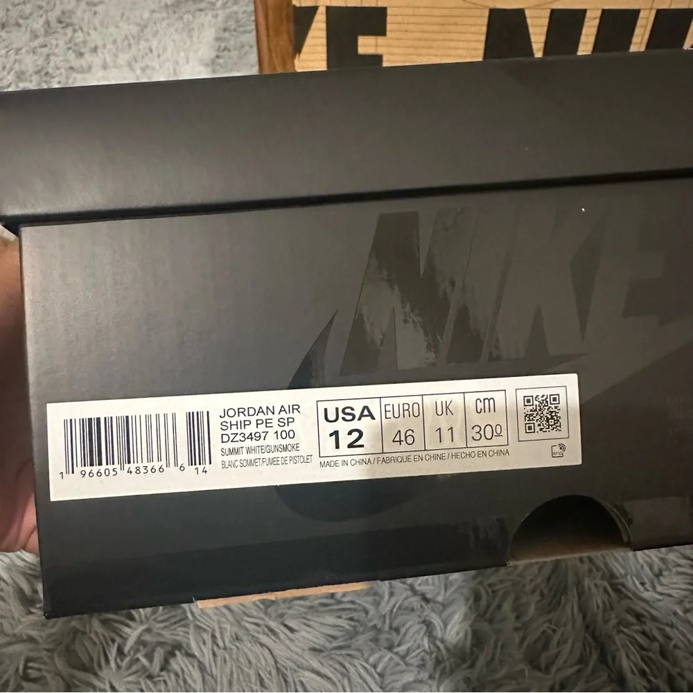 Nike Jordan Air Ship PE SP Summit White/Gunsmoke | Men's Size 12 | New with Box